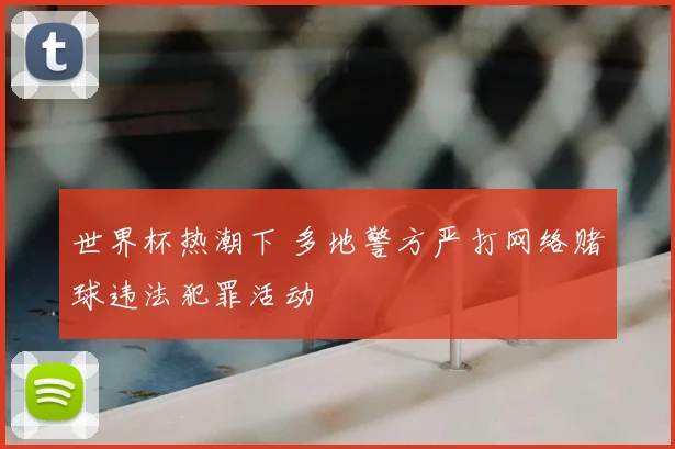 世界杯热潮下 多地警方严打网络赌球违法犯罪活动